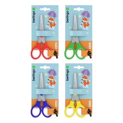 Ножницы детские Berlingo 13,5см, ассорти, европодвес 240475