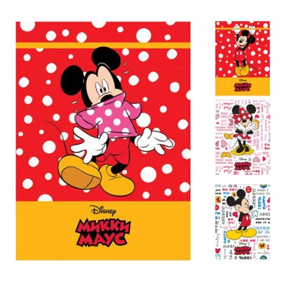 Блокнот 32л А6ф клетка на скобе Обложка мел.бумага ламинация -Микки и Минни Маус- 171649