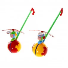 Каталка на палке "Шар с вертолетом", микс 104035