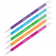 Ручка шариковая Berlingo "Slick" синяя, 0,7мм, игольчатый стержень, корпус ассорти BERLINGO_ 243020