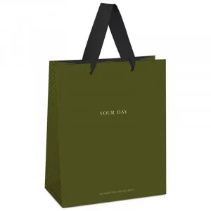 Пакет подарочный 1шт 11*14*6,5см MESHU "Olive tone", отд. фольгой, выб. лак, матовая ламинация 339751