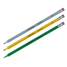 Карандаш ч/г Красин "Эволюция" ТМ (HB), с полосами, с ластиком, заточен., пластиковый 360107