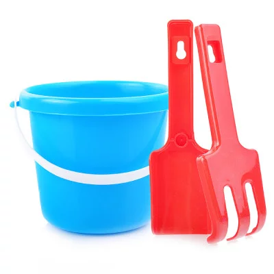 Комплект для песка "Мини" (ведёрко, лопата, грабли) в сетке 2-526