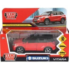 Машина металл SUZUKI VITARA 12 см двери багаж инерц красн с черным Технопарк 303050