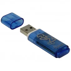 Флэш-диск 32 GB, SMARTBUY Glossy, USB 2.0, синий, SB32GBGS-B
