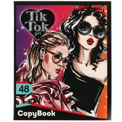 Тетрадь 48 листов, клетка, диз 4, TIK TOK GIRL ТК480051