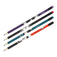 Карандаш ч/г MESHU "Kawaii", HB, заточен., с печатью, с ластиком, ассорти, 343486