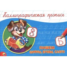 КАЛЛИГРАФИЧЕСКАЯ ПРОПИСЬ А5. альбомная. ПИШЕМ ЦИФРЫ, БУКВЫ, СЛОГИ / Каллигарфические прописи изд-во: Проф-пресс авт:нет