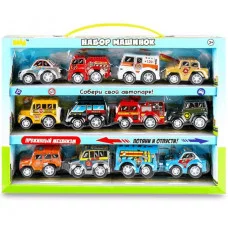 Набор игрушек "Пуллбэк: Городские автомобили" (5 см, 12 шт., пружинный механизм) BBA1602-132