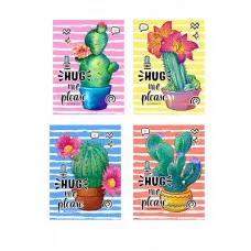 БЛОКНОТ А6 40л. на гребне ЦВЕТУЩИЕ КАКТУСЫ Б40-5878 ассорти, клетка