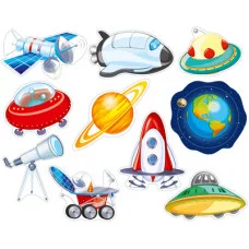 КМ-13618 Комплект украшений на скотче. Космос 10 шт. в ассортименте Сфера