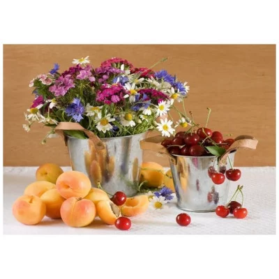 Набор для творчества Алмазная мозаика Яркие цветы и ягоды с подр. 30*40см AC34079 AC34079