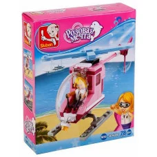 Конструктор пластиковый.SLUBAN.Вертолет (78 дет.,1 фигура, в кор.). Арт. M38-B0600D