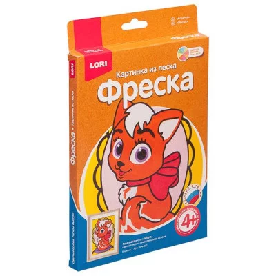 Фреска-картина из песка Lori, 230х200х40 мм, картонная упаковка, "Кошечка" Пз/Ф-002