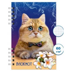 Блокнот спираль 120л А6 Кошки 4 Бг 120/10-4 Бг120/10-4