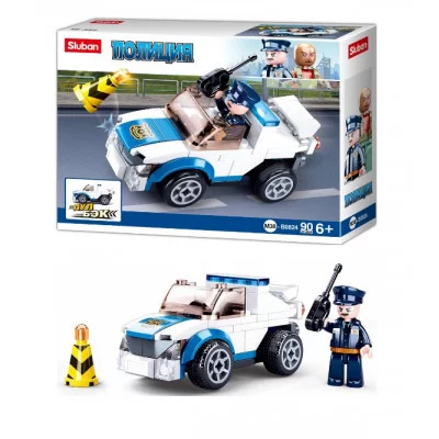 Конструктор пластиковый Sluban Полиция. Внедорожник  (19х11,4см, 90 дет., 1 фигур.) (Арт. M38-B0824)