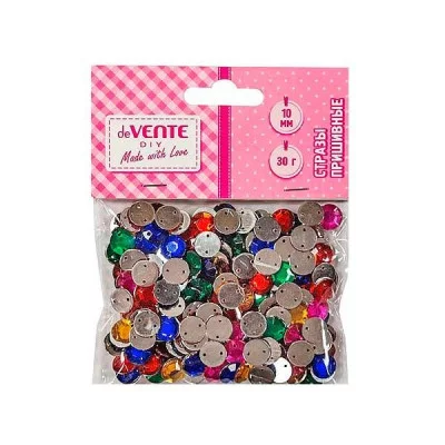 Стразы пришивные "Круглые" d10мм ассорти пакет е/п DEVENTE 8002384 858360
