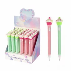 Ручка гелевая Alingar "Кекс", с подсветкой, 0,5 мм, синяя, игольчатый наконечник, цветной пластиковый корпус 1шт AL8795