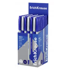 Ручка шариковая ErichKrause Neo® Stick Metallic 0.7, 2 км, Super Glide Technology, цвет чернил синий  61009