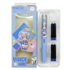 Ручка перьевая DE-12 0,5мм, с 4 картриджами, цвета ассорти GB-52203 329882