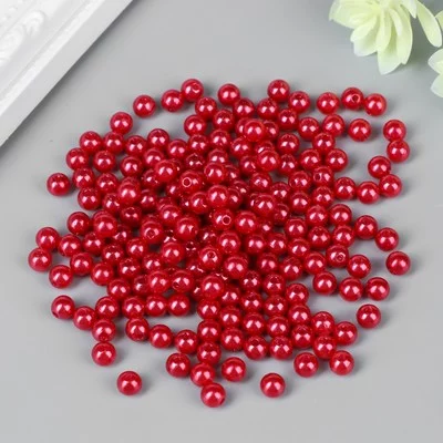 Набор бусин для творчества пластик "Вишневый" набор 200 шт d=0,6 см 4762469