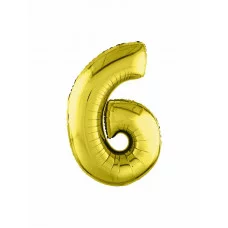 Шар Agura цифра 6 золото (40\'/102см, 1 шт) 753934