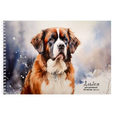 Альбом для рисования А4 40л. СЕНБЕРНАР (40-2320) 1 диз. в сп. гребень, офсет 40-2320