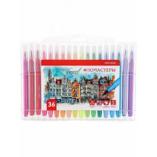 Фломастеры с кисточкой с вентилир. колпачком 36цв TRAVEL ФЛ-8516 жёсткий кейс