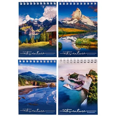 БЛОКНОТ А6 40л. на гребне ГОРНЫЙ ОТДЫХ Б40-1417 ассорти, клетка