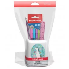 Набор настольный пластиковый ErichKrause Forte Rainbow Skate белый с розовой вставкой 55735