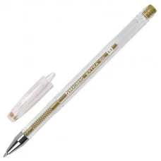 Ручка гелевая ЗОЛОТИСТАЯ BRAUBERG "EXTRA GOLD", корпус прозрачный, 0,5 мм, линия 0,35 мм, 143914