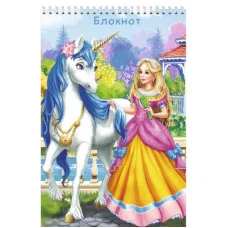 Блокнот А7 40л. на гребне СКАЗОЧНЫЕ ПРИНЦЕССЫ TМ Profit Б40-6052 в клетку
