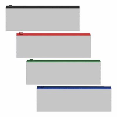 Zip-пакет пластиковый ErichKrause Fizzy Clear c цветной молнией, 230х70мм, прозрачный, ассорти 54943