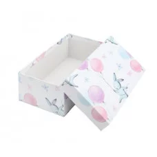 Коробка прямоугольная подарочная Зайка на воздушном шаре 19 х 13 х 8 см РазборПП-4526