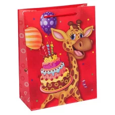 Dream cards Пакет подарочный с мат. лам. Жирафик на дне рождения 26х32х10 см, 210 г ППК-1928 462-0-129-71928-5