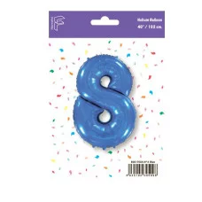 Шар (40\'\'/102 см) Цифра, 8, Синий, 1 шт. в уп. B901768A