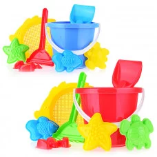 Набор "Рыбка" (ведро,сито,формы,совок,грабли) У485