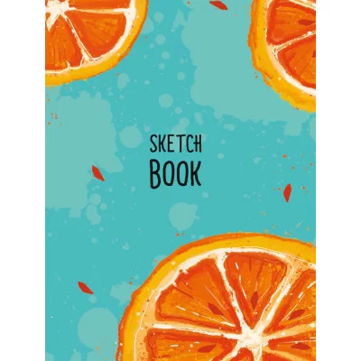 СКЕТЧБУК А5. АПЕЛЬСИН (чёрная резинка) 466-5-303-52449-1