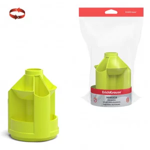 Подставка настольная вращающаяся пластиковая ErichKrause® Mini Desk, Neon Solid, желтая 51476