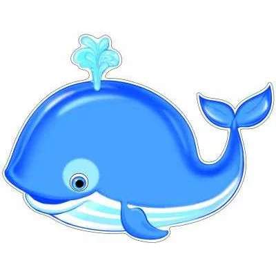 Ф-10709 Плакат вырубной Кит (с блестками в лаке)