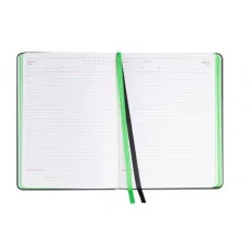 Ежедневник A5, 136л. недатир. CARBON&COLORS (136-5058) неоновый срез ЗЕЛЕНЫЙ, кожзам 136-5058