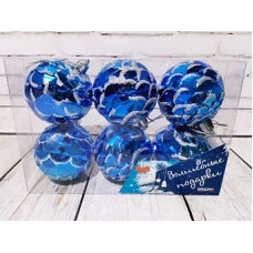 Набор шариков, 6 шт, цвет: синий, диаметр: см 8004-2 8\1743