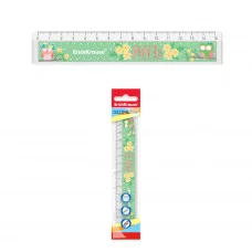 Линейка с выемкой пластиковая ErichKrause Flower Owl 15см 57833