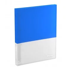 Папка на 4 кольцах Berlingo "Semicolor" А4, 24мм, 700мкм, D-кольца, с внутр. карманом, голубая, софт-тач 384081