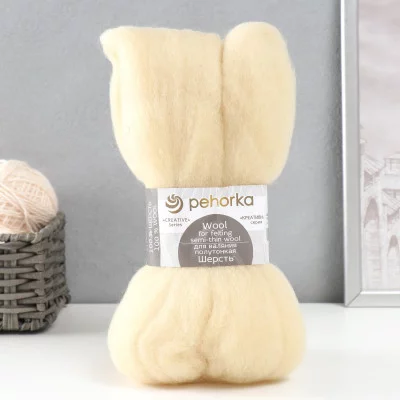 Шерсть для валяния 100% полутонкая шерсть 50гр (166-Суровый) МИКС 2870164