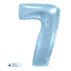 Шар (40\'\'/102 см) Цифра, 7, Голубой, Макарунс, 1 шт. в уп. B901767AB