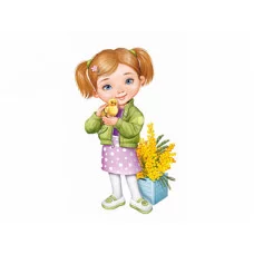 Плакат вырубной А3 И933 Империя Поздравлений девочка с птичкой 59333