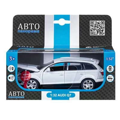 ТМ "Автопанорама" Машинка металлическая 1:32 Audi Q7, белый, свет, звук, откр. двери капот и багажник, инерция, в/к 17,5*13,5*9 см JB1251391