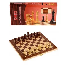 Игра 3 в 1 дерево лакиров нарды, шашки, шахматы 24х12х3см фигуры-дерево в коробке AN02595