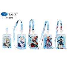 Бейдж для пропусков, проездных: АНИМЕ вертикальный с рисунком ассорти МС-6640